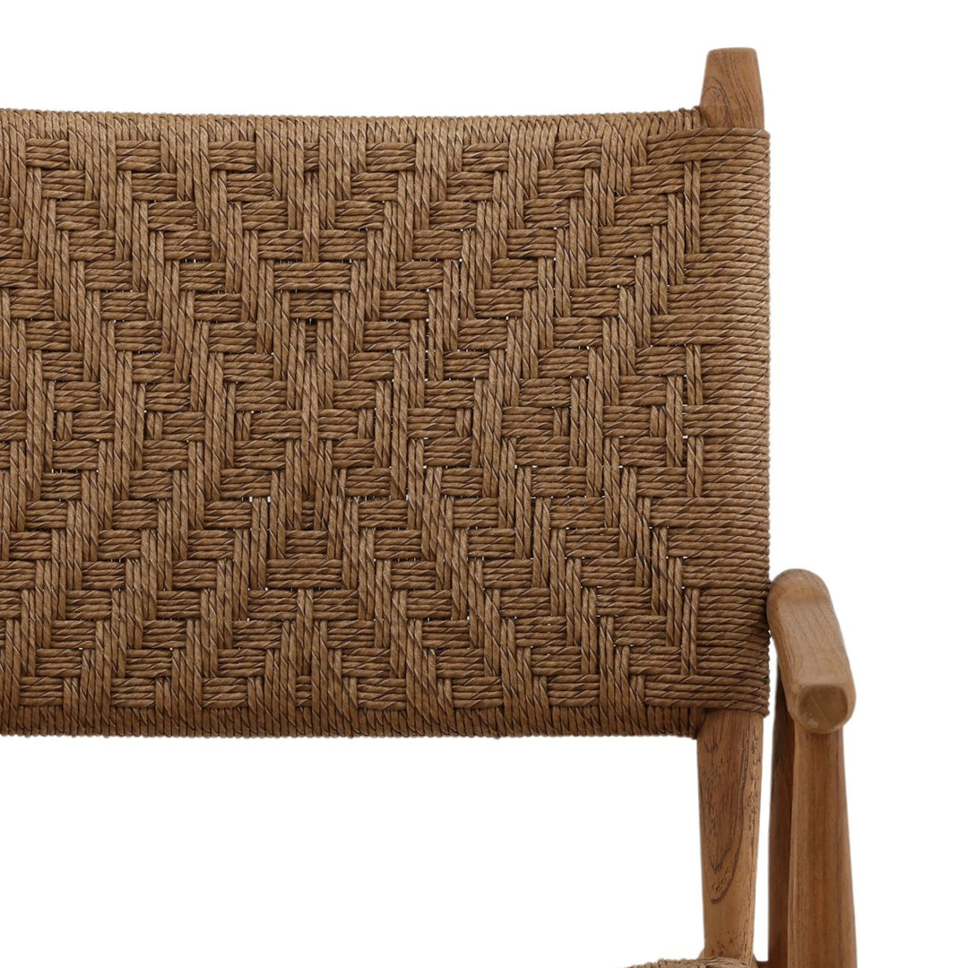 Aria Wicker and Teak Outdoor Dining Chairs, Set of 2, detail 3 view