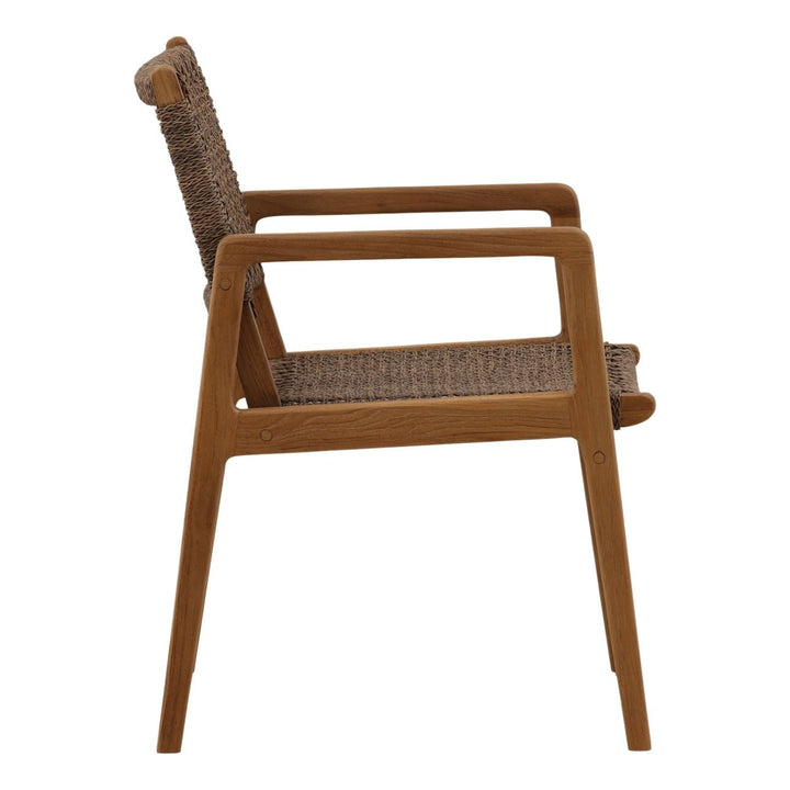 Camira Wicker Outdoor Dining Chairs, Set of 2, profile view