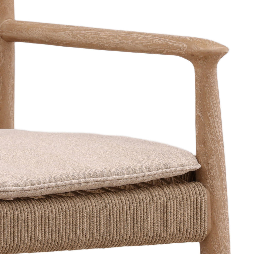 Alden Rope and Teak Outdoor Dining Chairs, Set of 2, detail 2 view