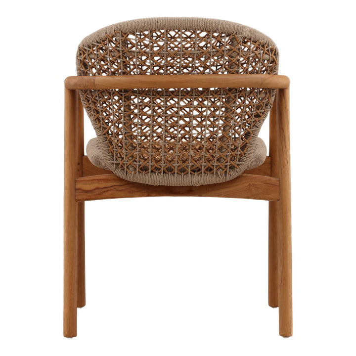 Heston Rope and Teak Outdoor Dining Chair, back view