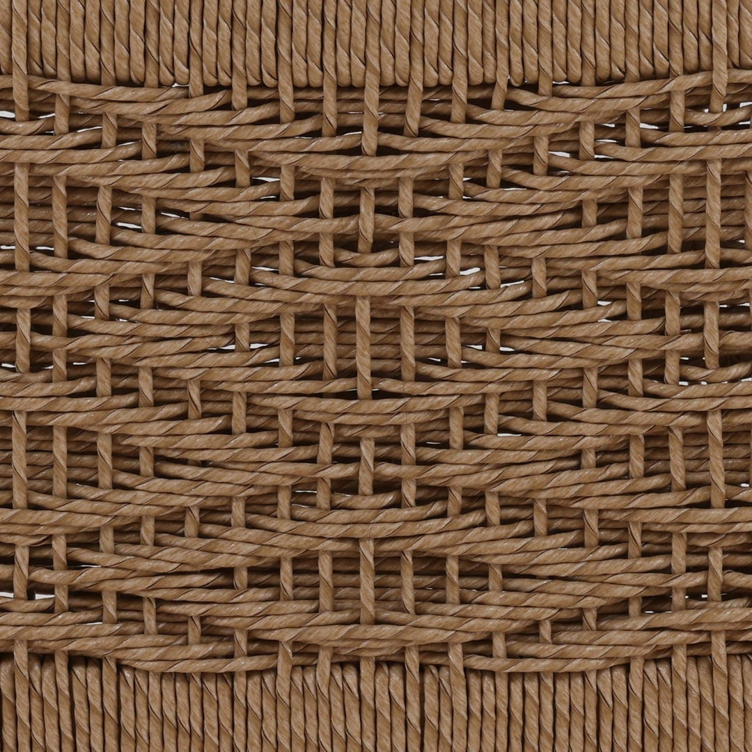 Maren Wicker and Teak Outdoor Dining Chairs, Set of 2, detail 2 view