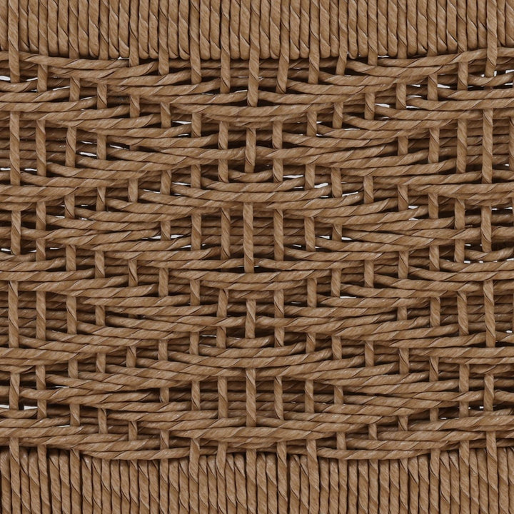 Maren Wicker and Teak Outdoor Dining Chairs, Set of 2, detail 2 view