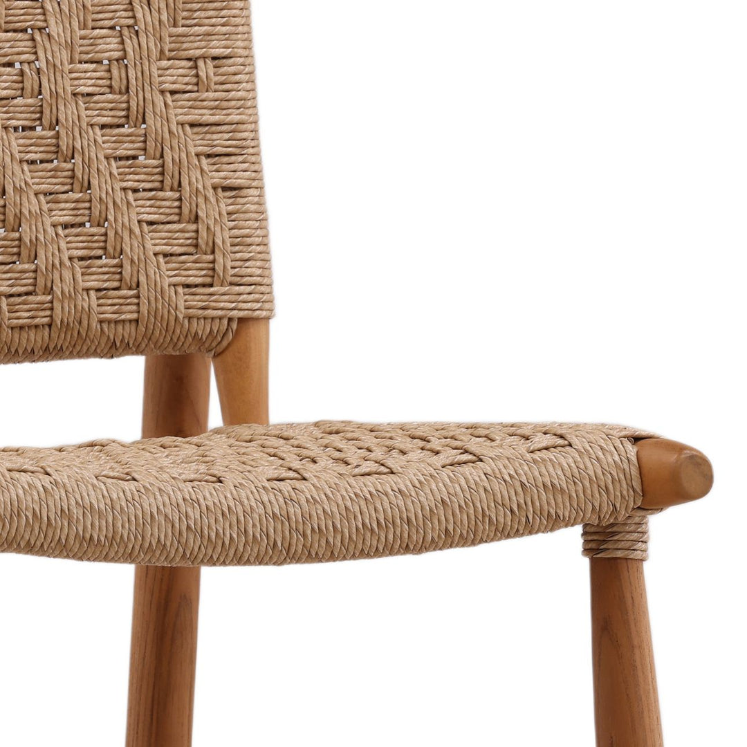 Aranel Woven Teak Outdoor Counter Stool, detail 2 view