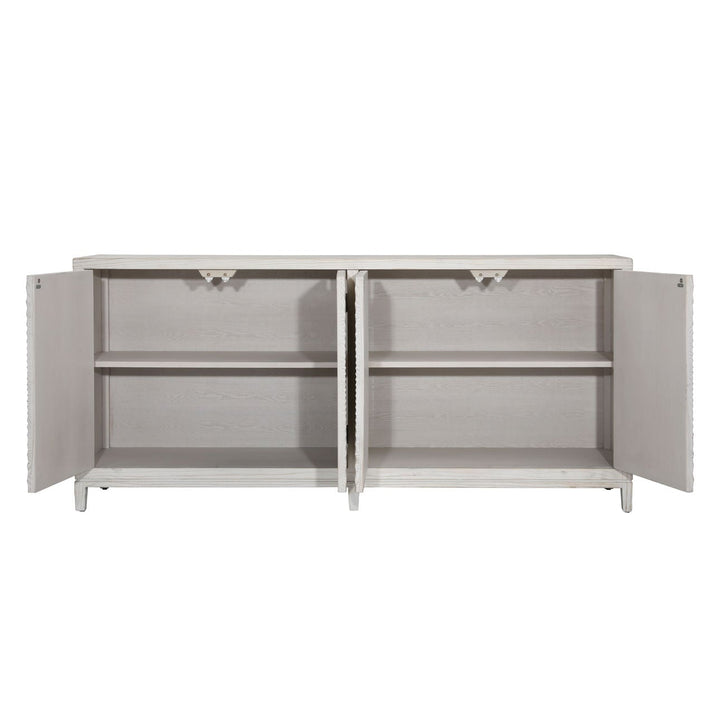 Melora Solid Pine Sideboard, open door view