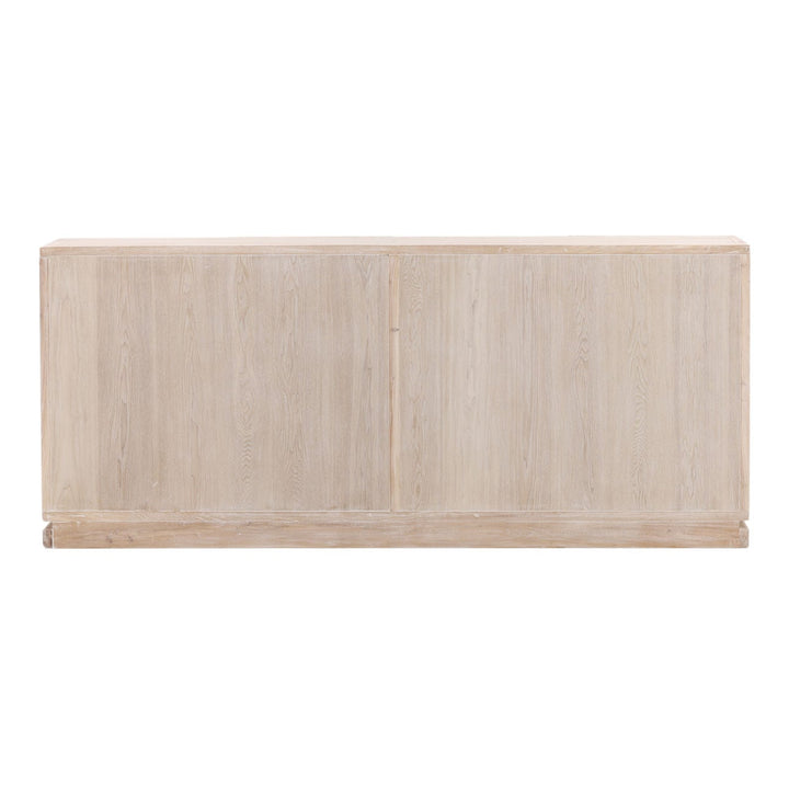 Harrington Whitewash Elm Sideboard, Four Door · 86.5 inches wide, back view