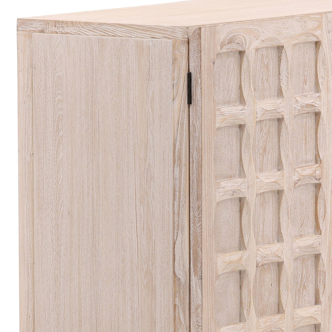 Harrington Whitewash Elm Sideboard, Four Door · 86.5 inches wide, detail 3 view