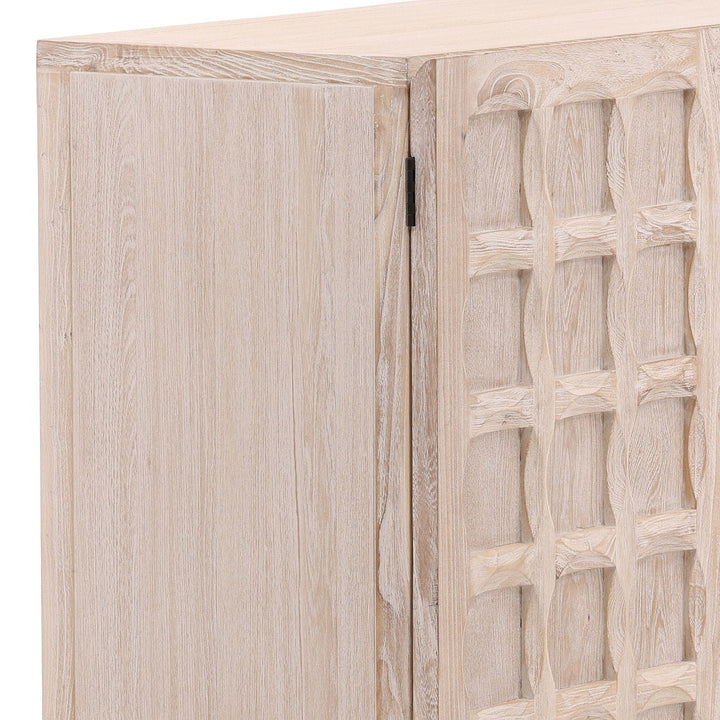 Harrington Whitewash Elm Sideboard, Four Door · 86.5 inches wide, detail 3 view