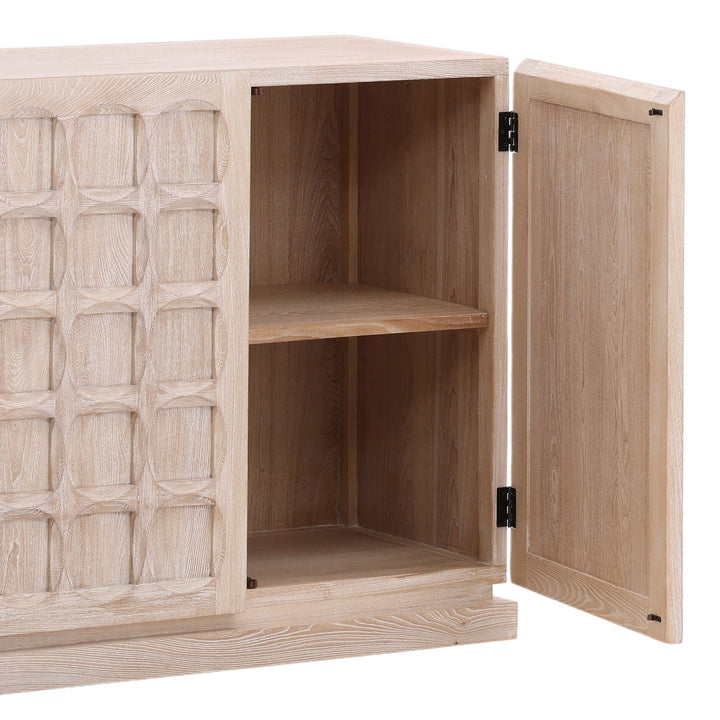 Harrington Whitewash Elm Sideboard, Five Door · 106.5 inches wide, detail 4 view