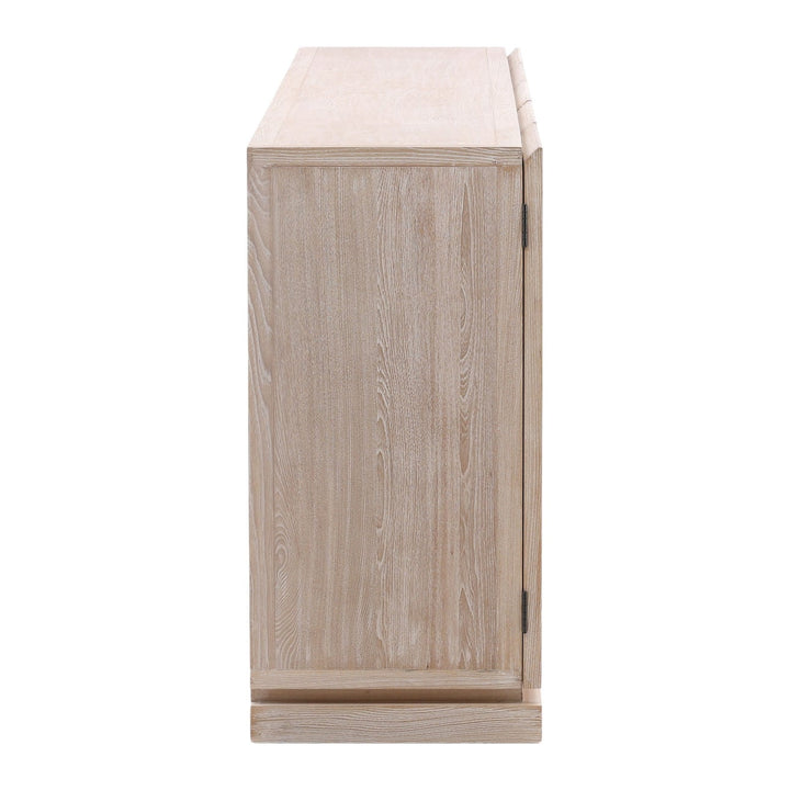 Harrington Whitewash Elm Sideboard, Five Door · 106.5 inches wide, profile view