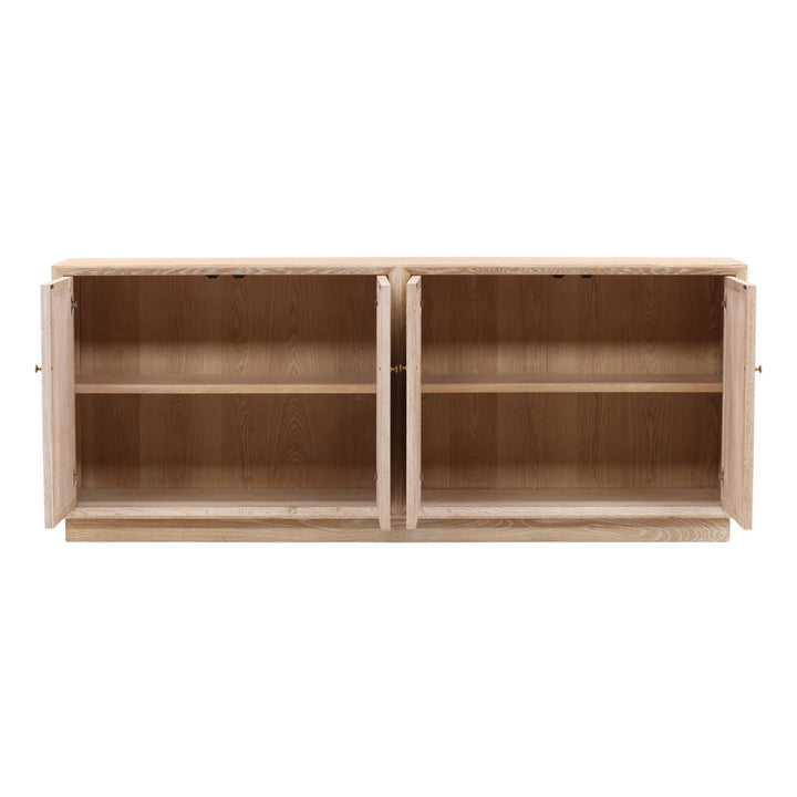 Duncan Oak Wood Sideboard, open door view