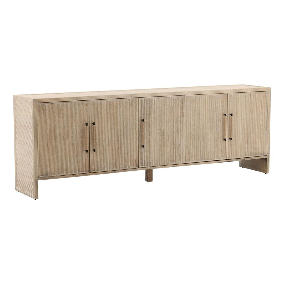 Isabel Oak Wood Sideboard, three-quarter studio view