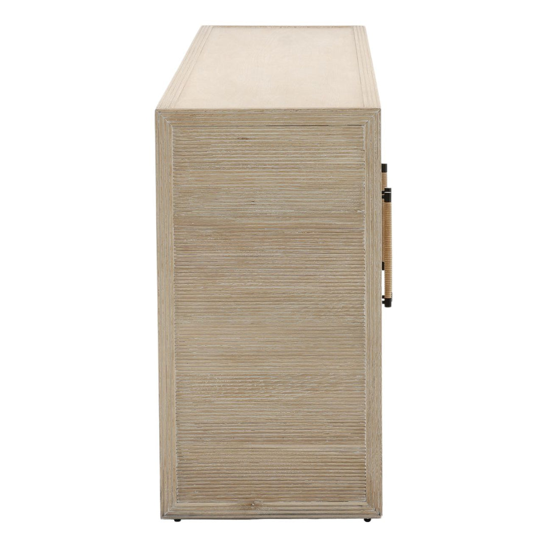 Isabel Oak Wood Sideboard, profile view