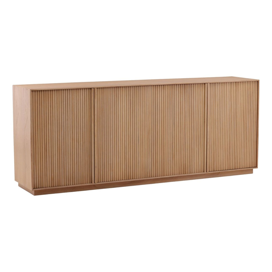 Melina Elm Wood Sideboard, three-quarter studio view