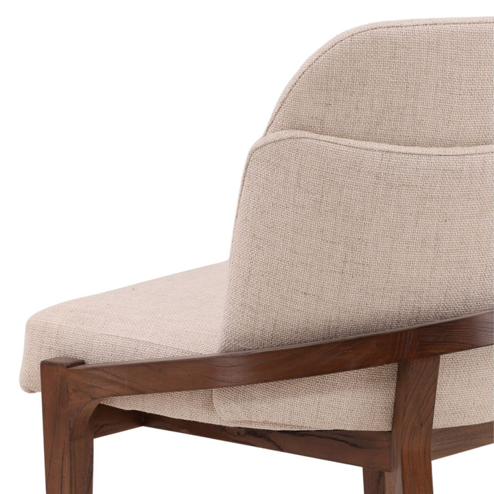 Jaclyn Upholstered Elm Dining Chair, Beige and Brown, detail 2 view