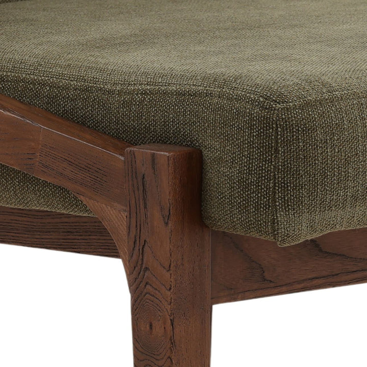 Jaclyn Upholstered Elm Dining Chair, Forest Basketweave and Brown, detail 2 view