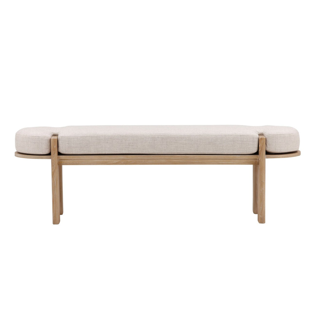 Elena Linen Bench, front view