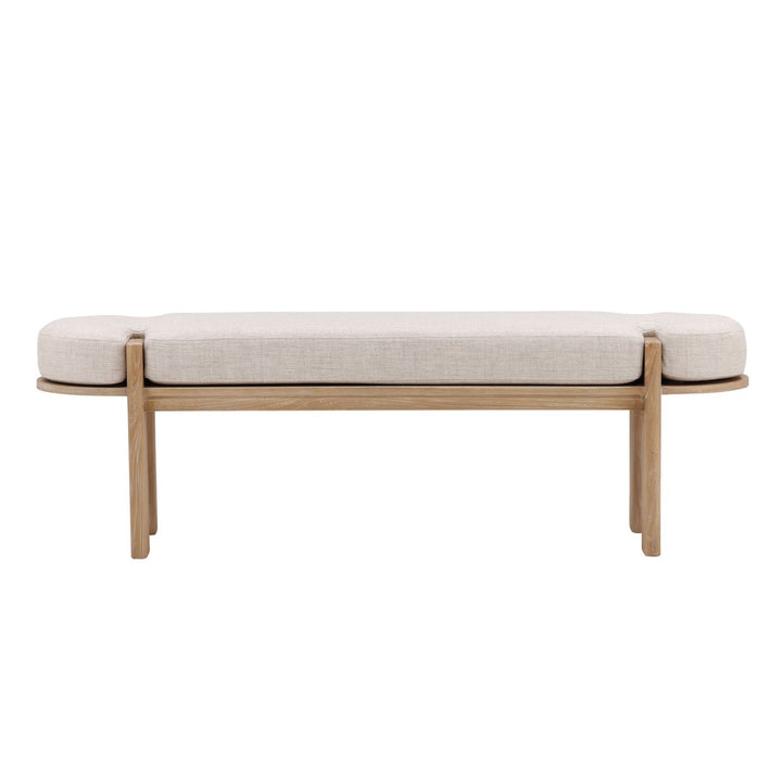 Elena Linen Bench, front view