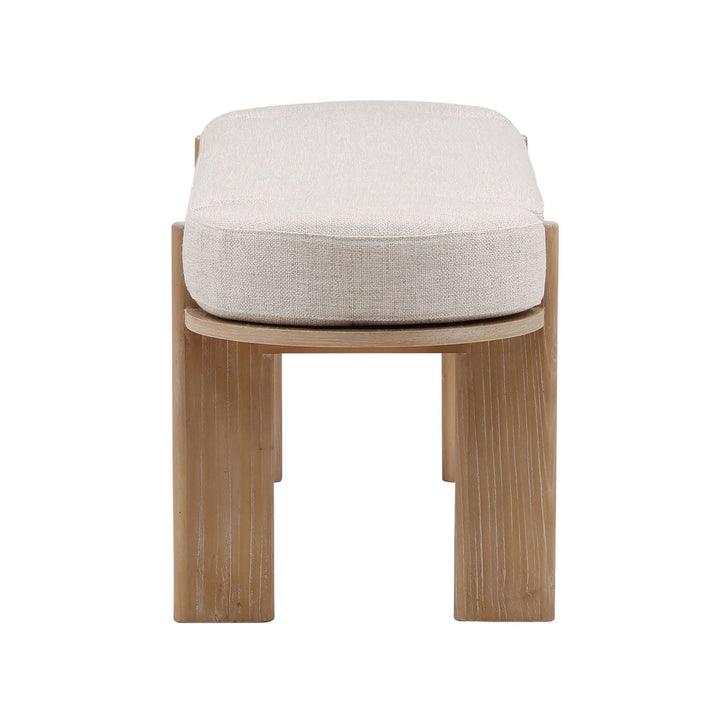 Elena Linen Bench, profile view