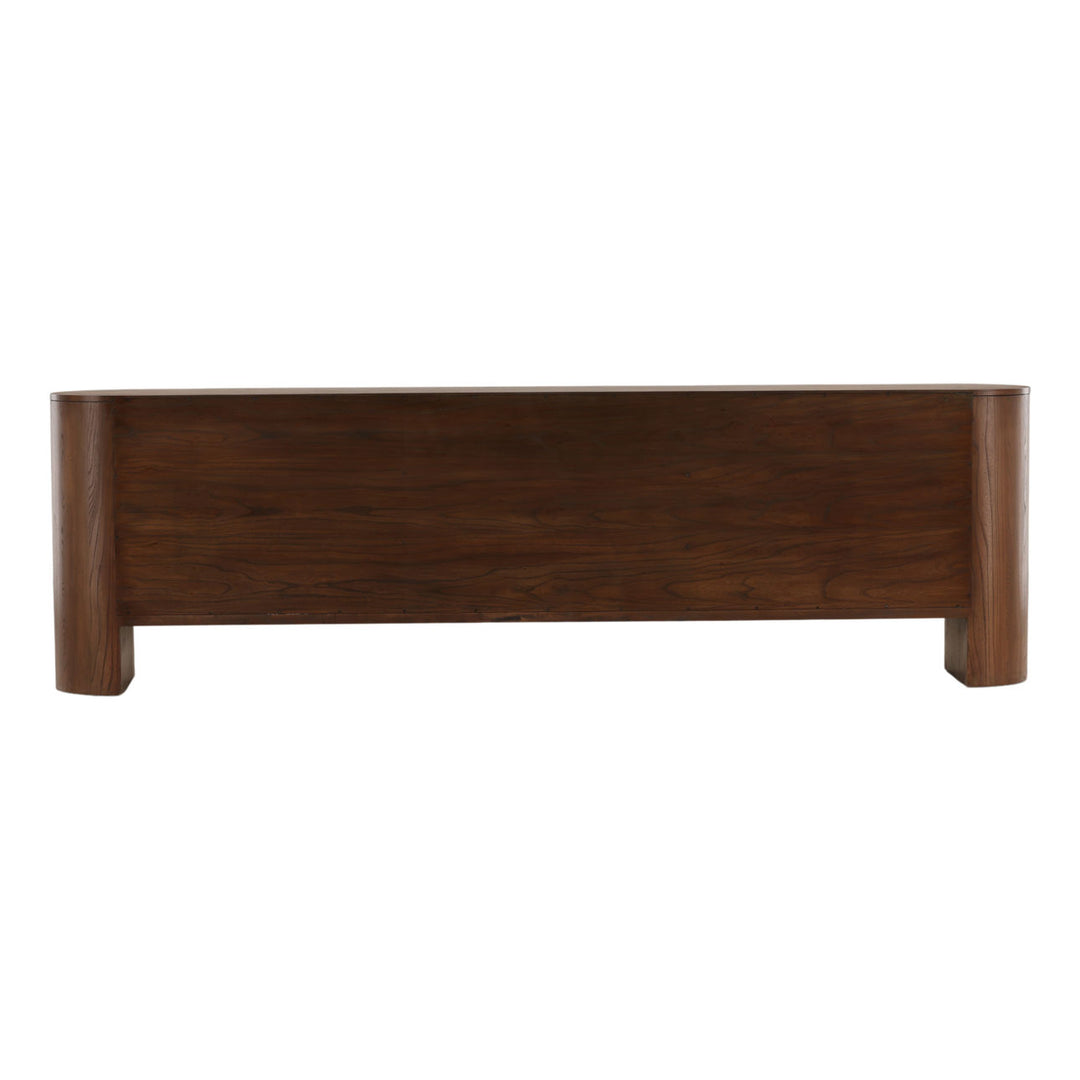 Merritt Elm Wood Sideboard, Brown, back view