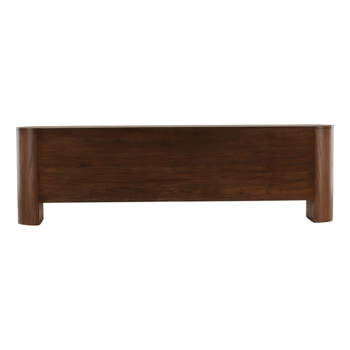 Merritt Elm Wood Sideboard, Brown, back view