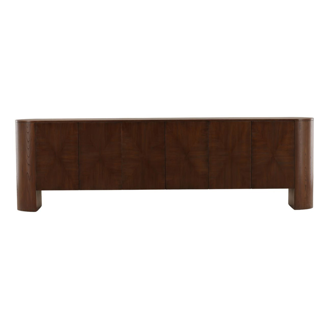 Merritt Elm Wood Sideboard, Brown, front view