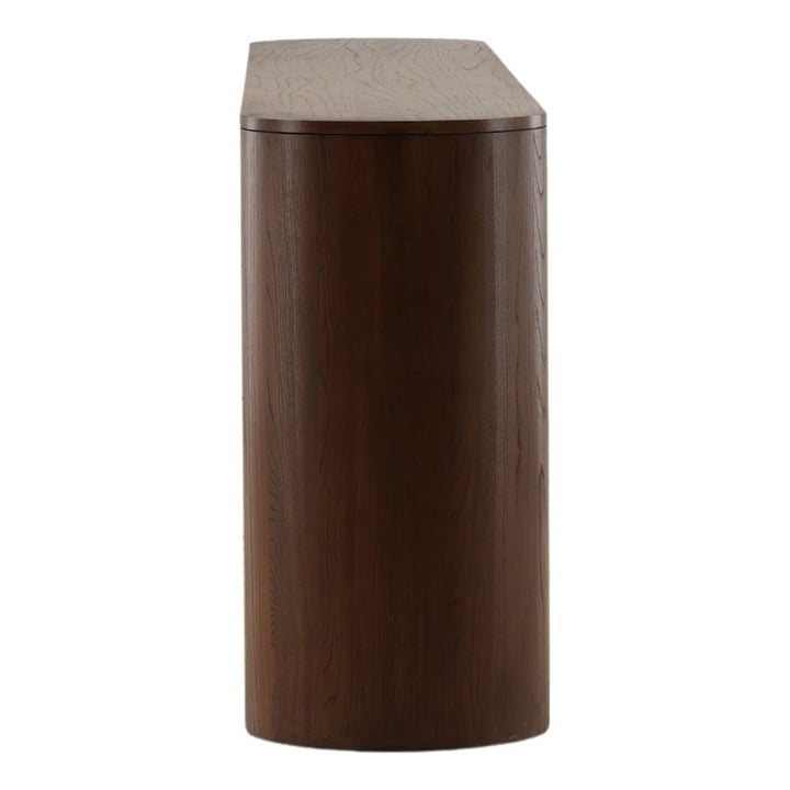 Merritt Elm Wood Sideboard, Brown, profile view
