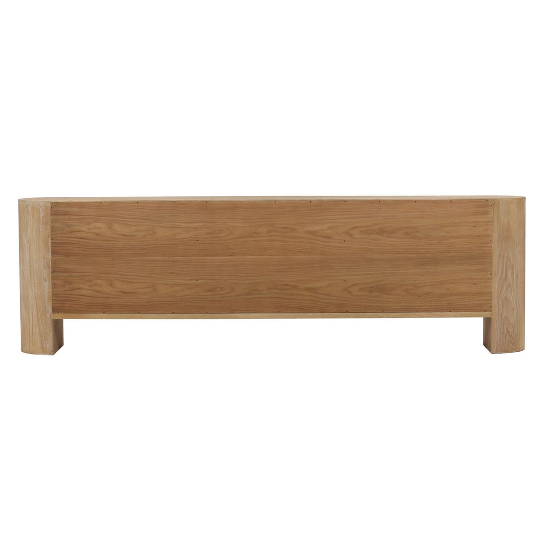 Merritt Elm Wood Sideboard, Light Natural, back view