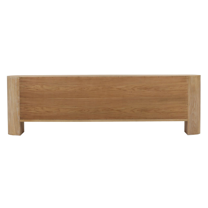 Merritt Elm Wood Sideboard, Light Natural, back view