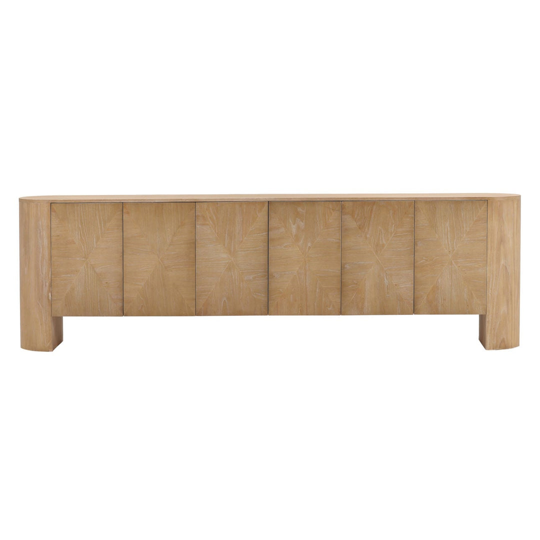 Merritt Elm Wood Sideboard, Light Natural, front view