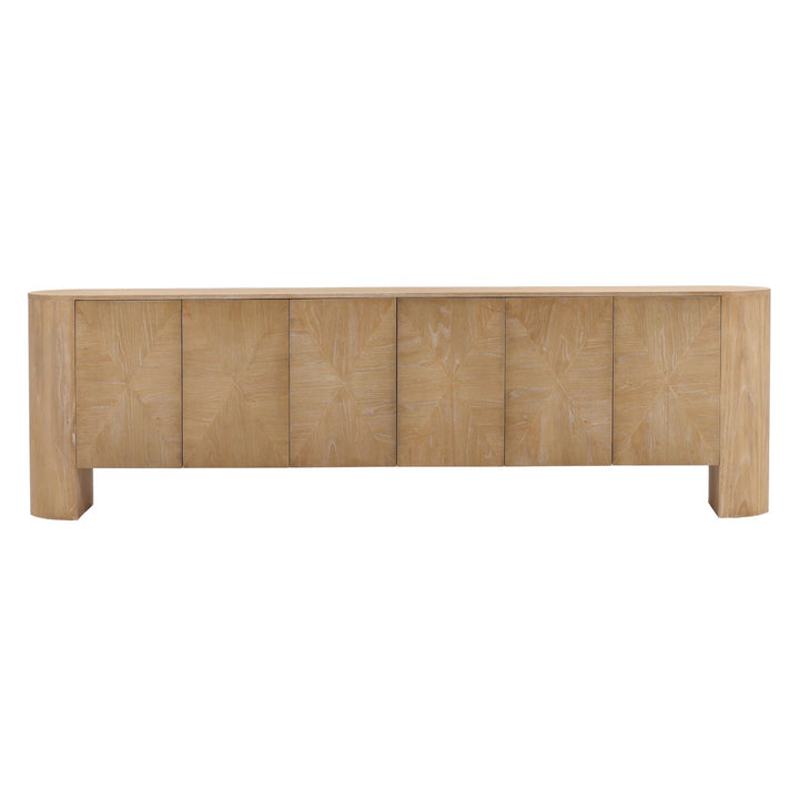 Merritt Elm Wood Sideboard, Light Natural, front view