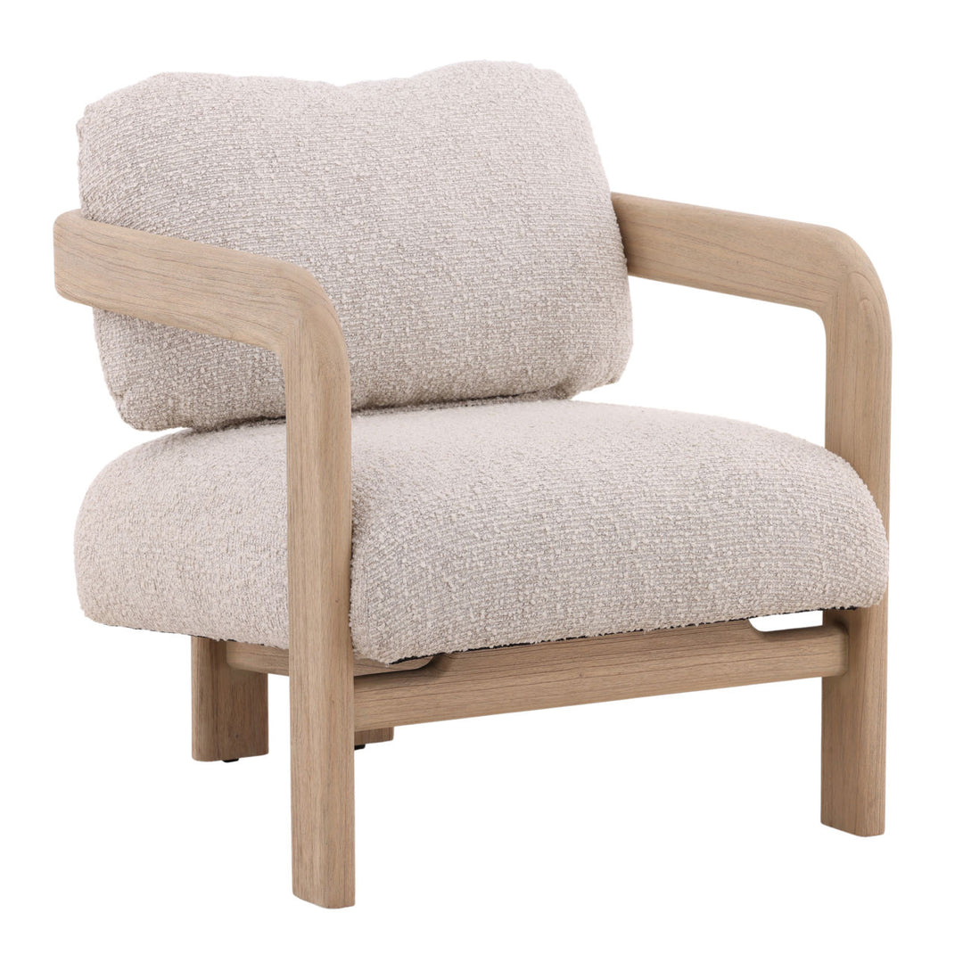 Chavelle Cream Woven Mindi Lounge Chair, three-quarter studio view