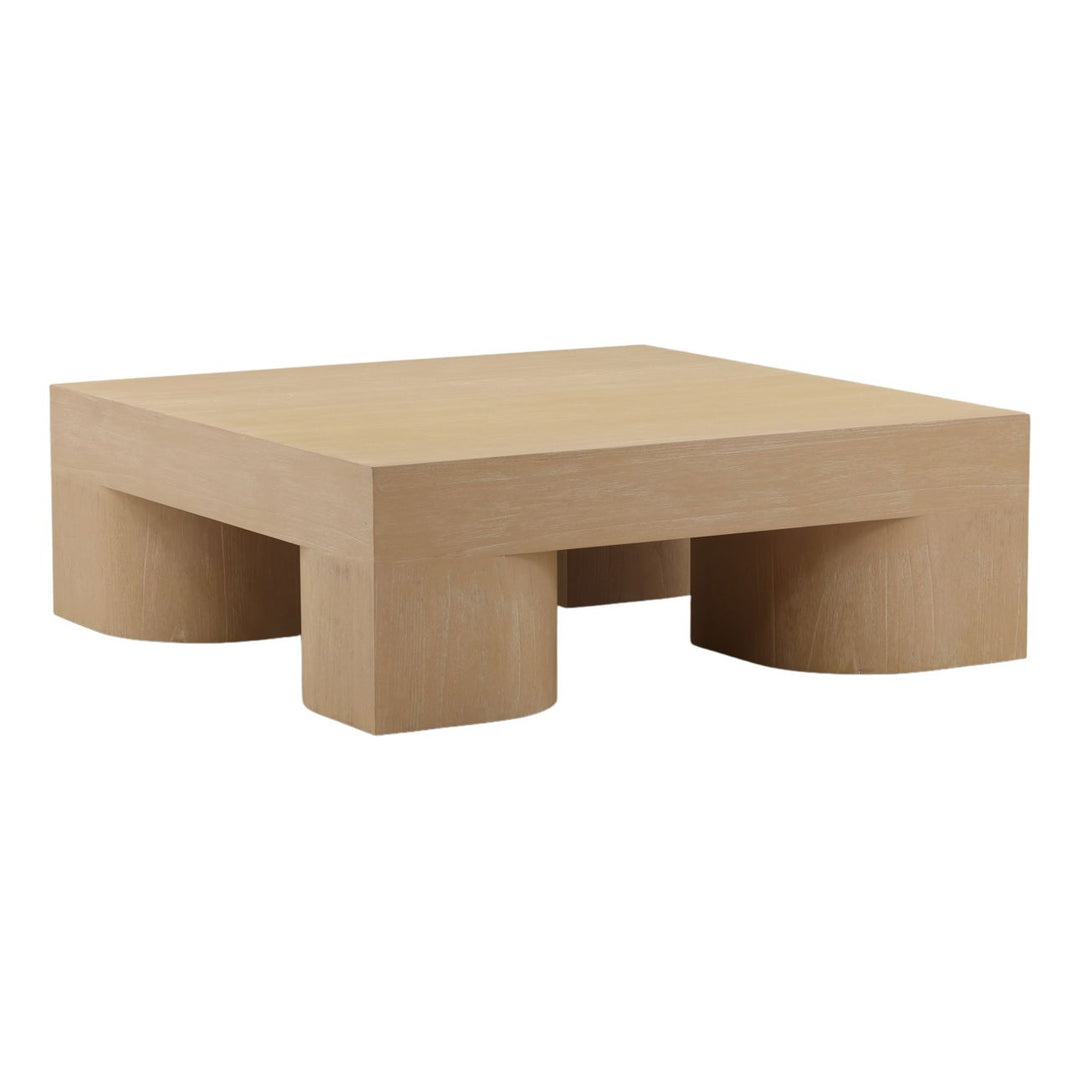 Jules Mindi Veneer Coffee Table, Light Natural, three-quarter studio view