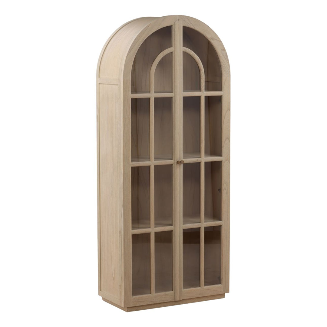 Freya Mindi Wood Storage Cabinet, three-quarter studio view