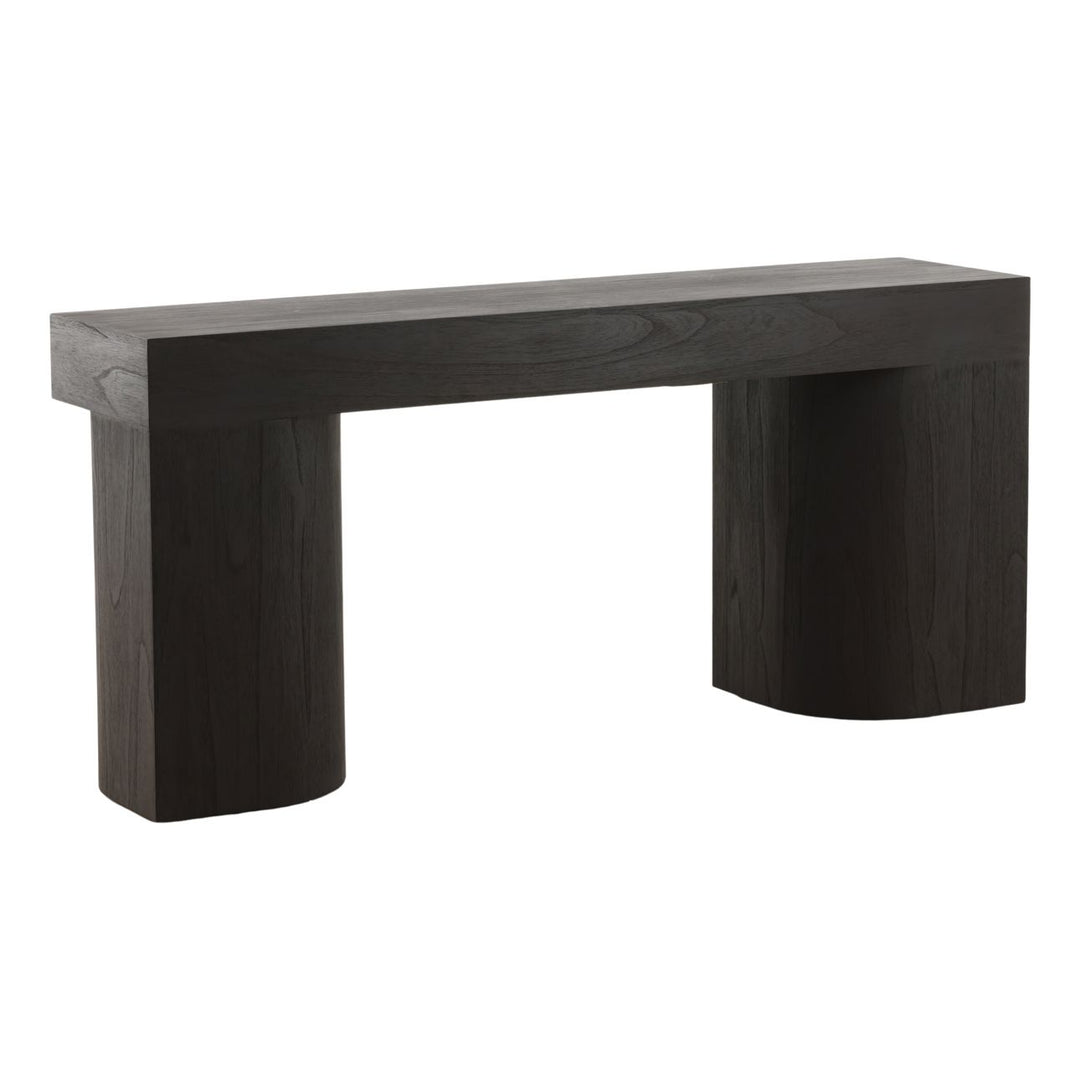 Juno Mindi Wood Console Table, three-quarter studio view
