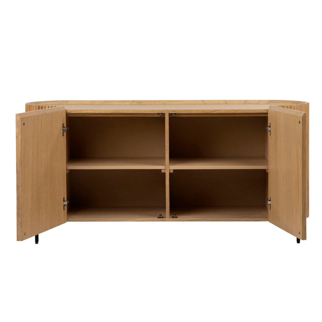 Talia Mindi Wood Sideboard, open door view