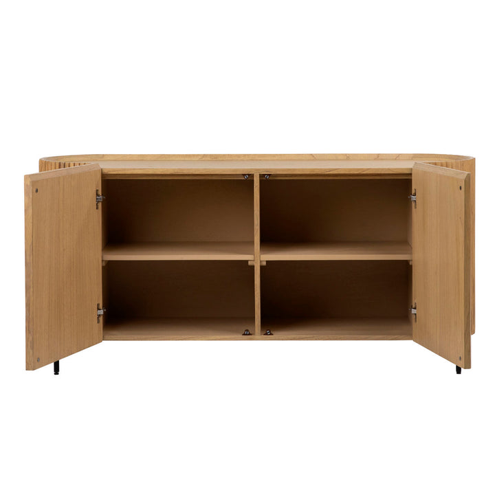 Talia Mindi Wood Sideboard, open door view