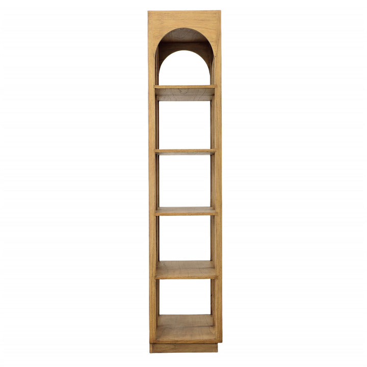 Leon Mindi Wood and Rattan Bookcase, profile view