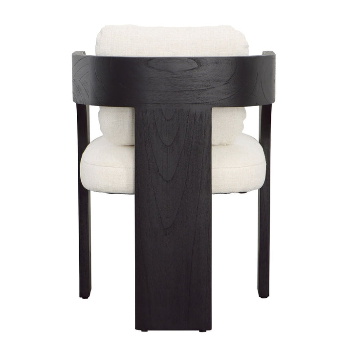 Marin Cream and Black Dining Chair, back view