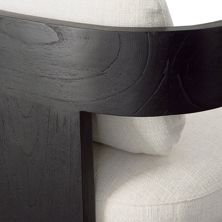 Marin Cream and Black Dining Chair, detail 1 view