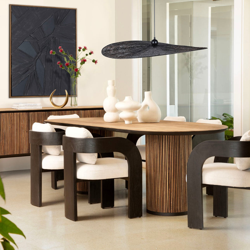 Marin Cream and Black Dining Chair, lifestyle view