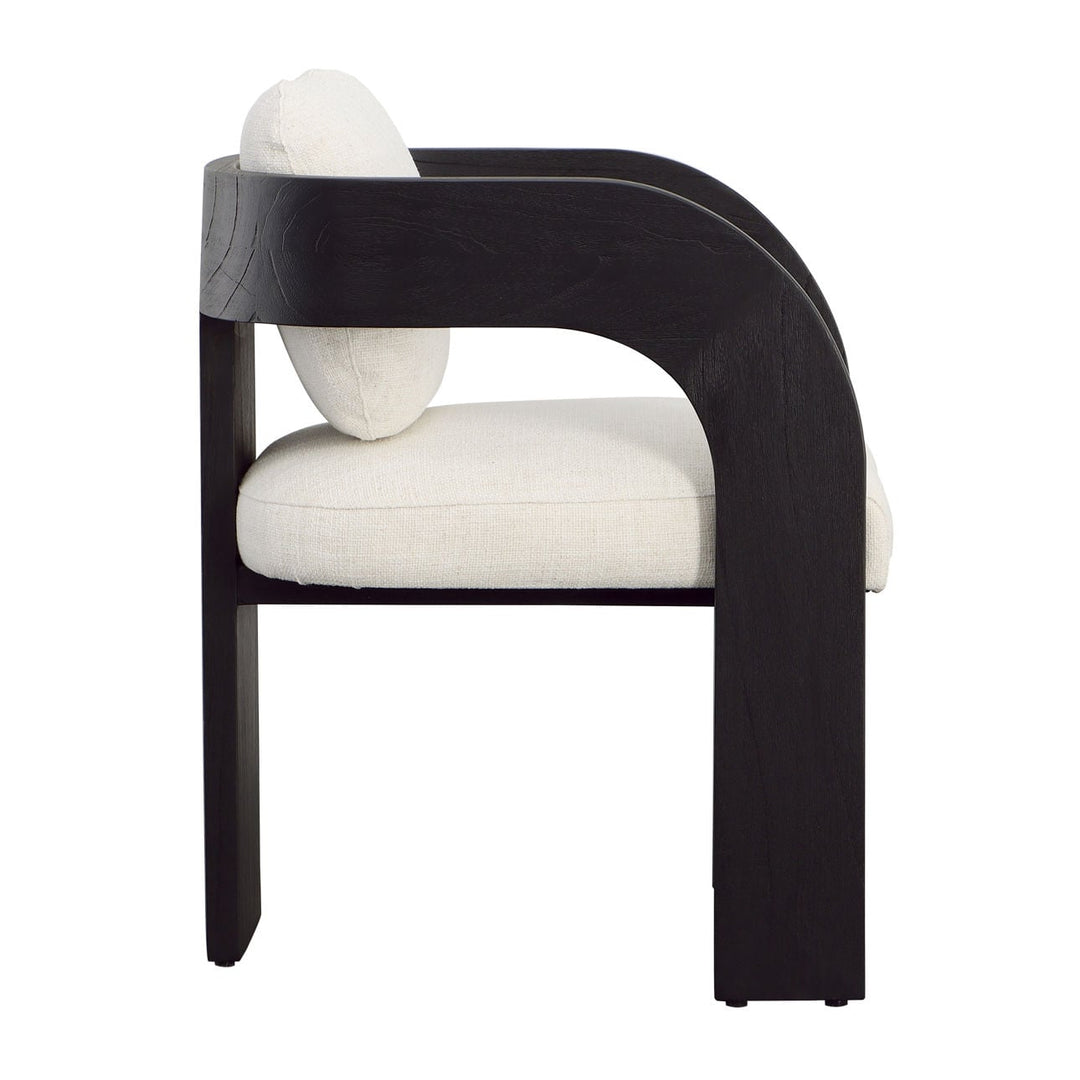 Marin Cream and Black Dining Chair, profile view