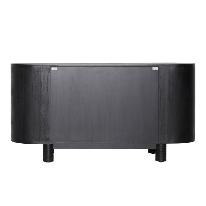 Stellan Mindi Wood Veneer Sideboard, Black, back view