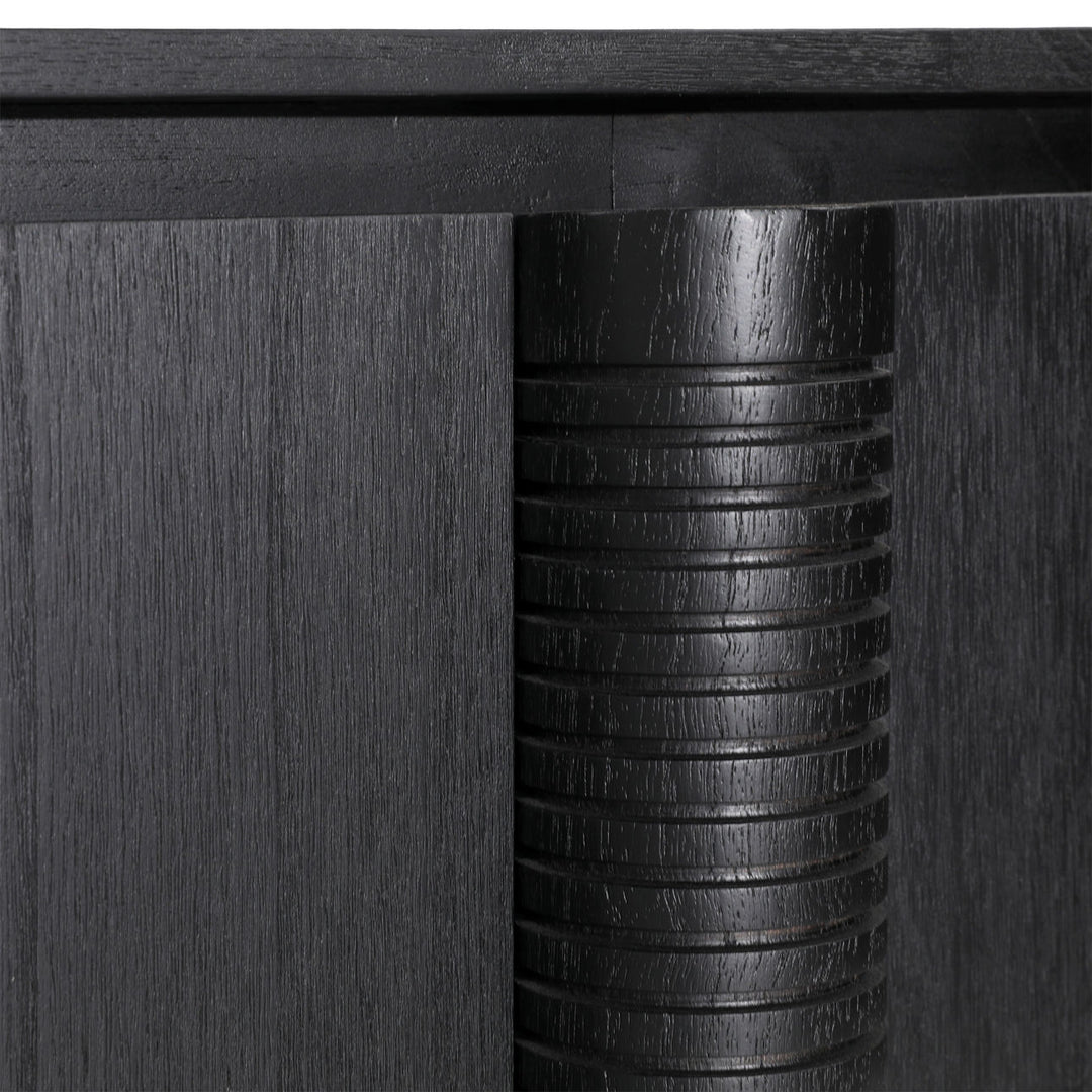 Stellan Mindi Wood Veneer Sideboard, Black, detail 1 view