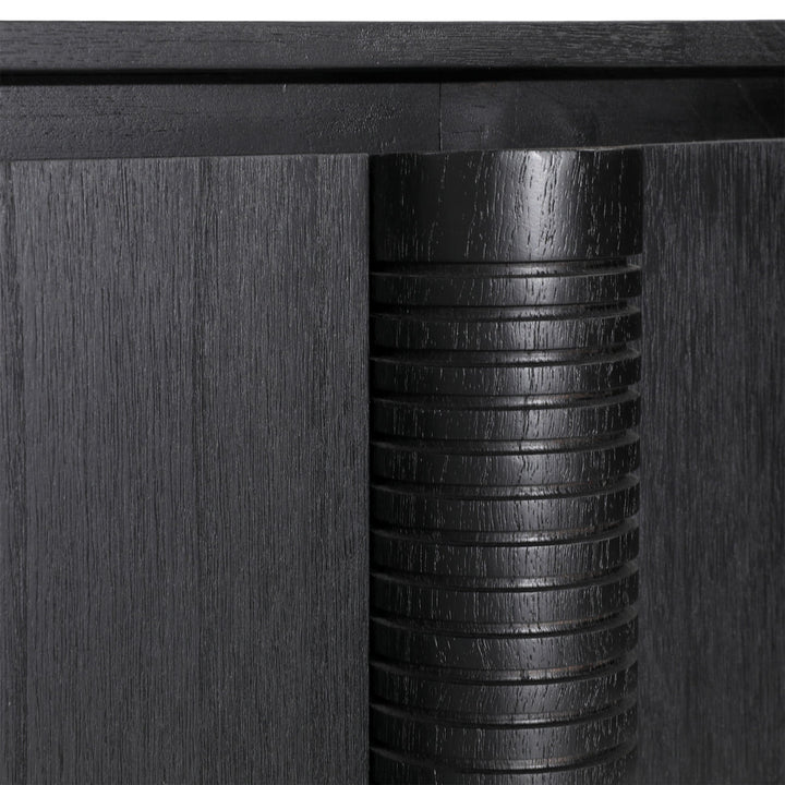Stellan Mindi Wood Veneer Sideboard, Black, detail 1 view
