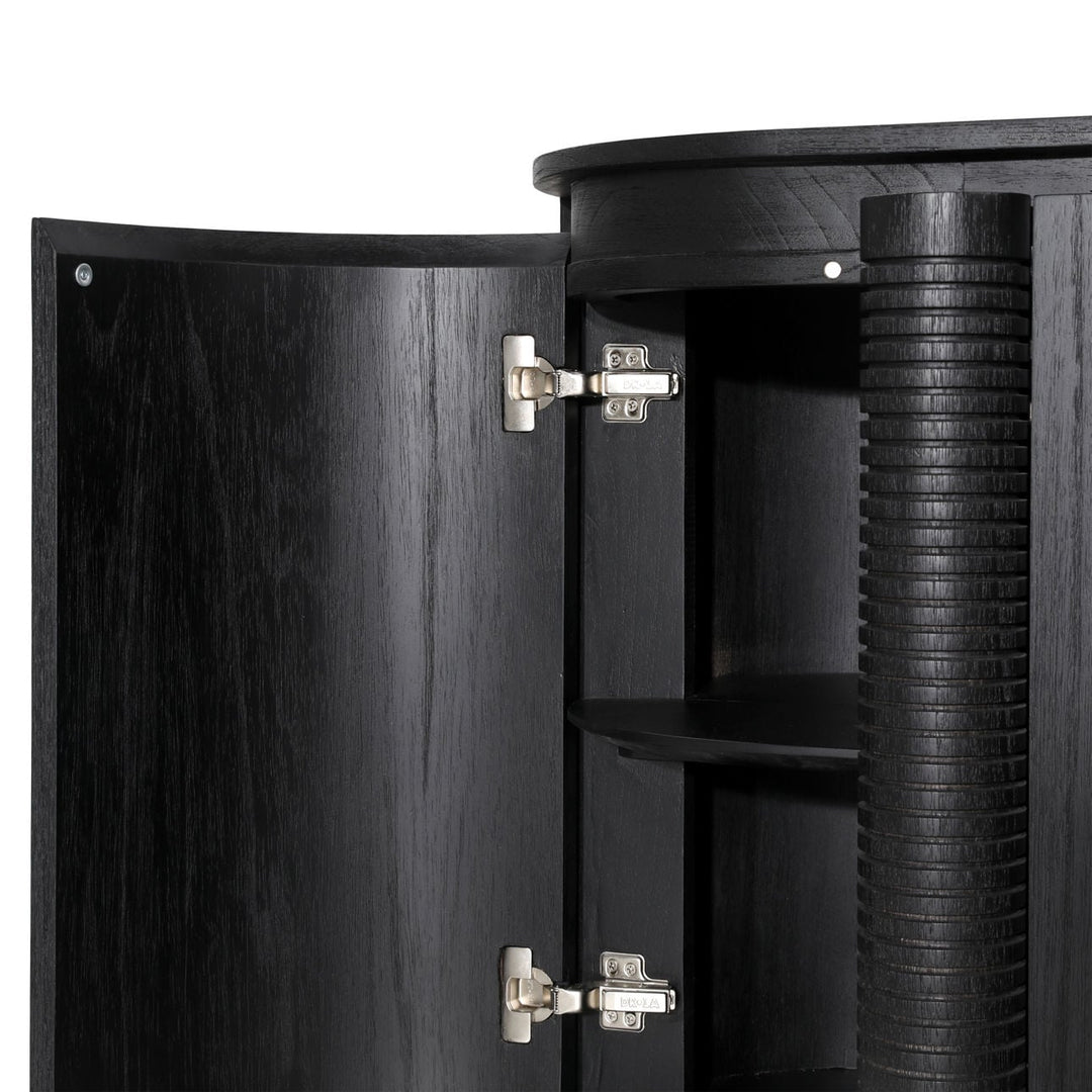 Stellan Mindi Wood Veneer Sideboard, Black, detail 2 view