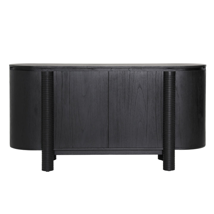 Stellan Mindi Wood Veneer Sideboard, Black, front view