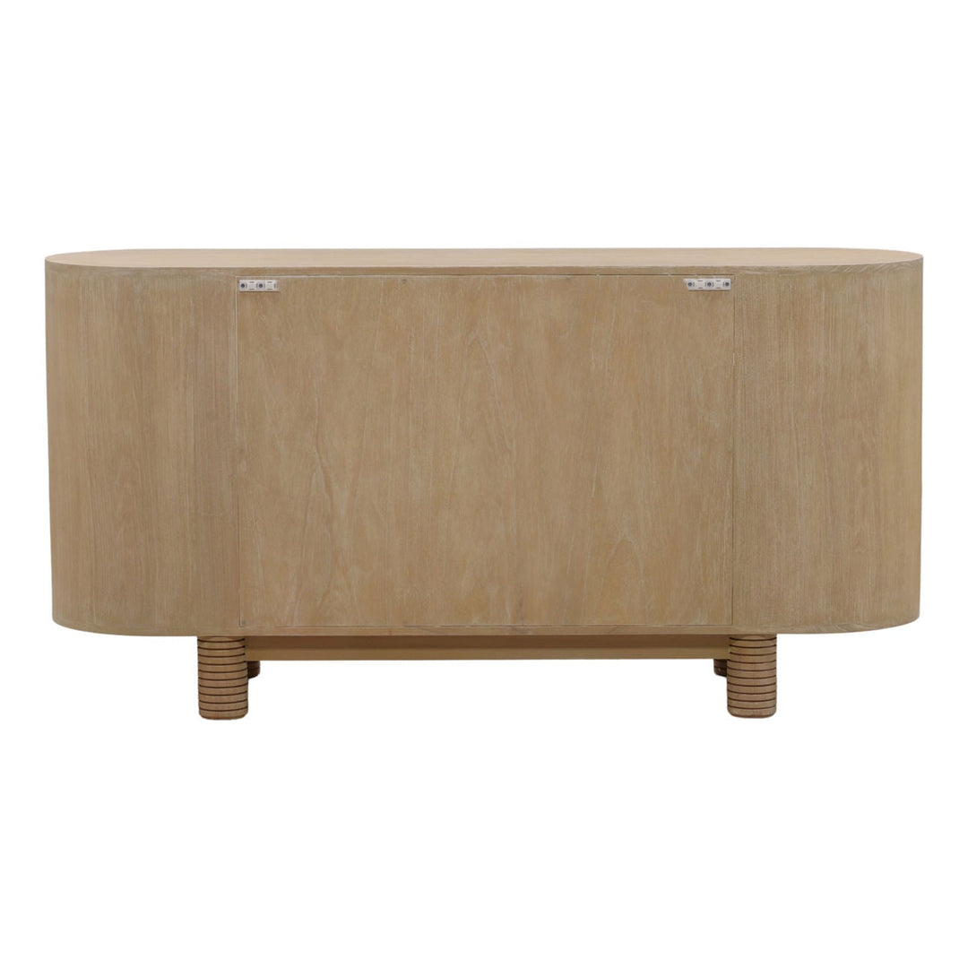 Stellan Mindi Wood Veneer Sideboard, Light Natural, back view