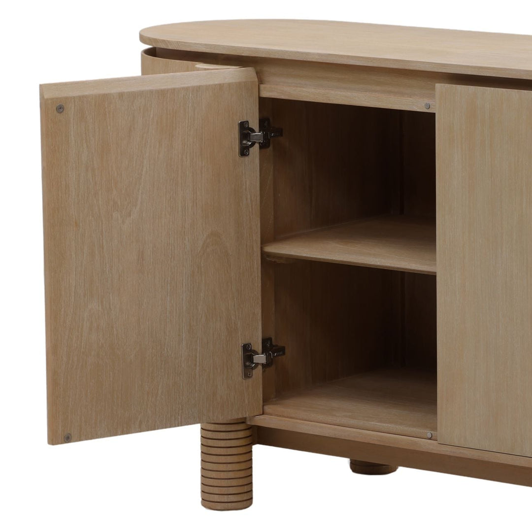 Stellan Mindi Wood Veneer Sideboard, Light Natural, detail 2 view