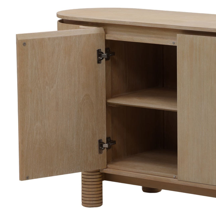 Stellan Mindi Wood Veneer Sideboard, Light Natural, detail 2 view