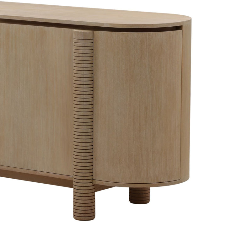 Stellan Mindi Wood Veneer Sideboard, Light Natural, detail 3 view
